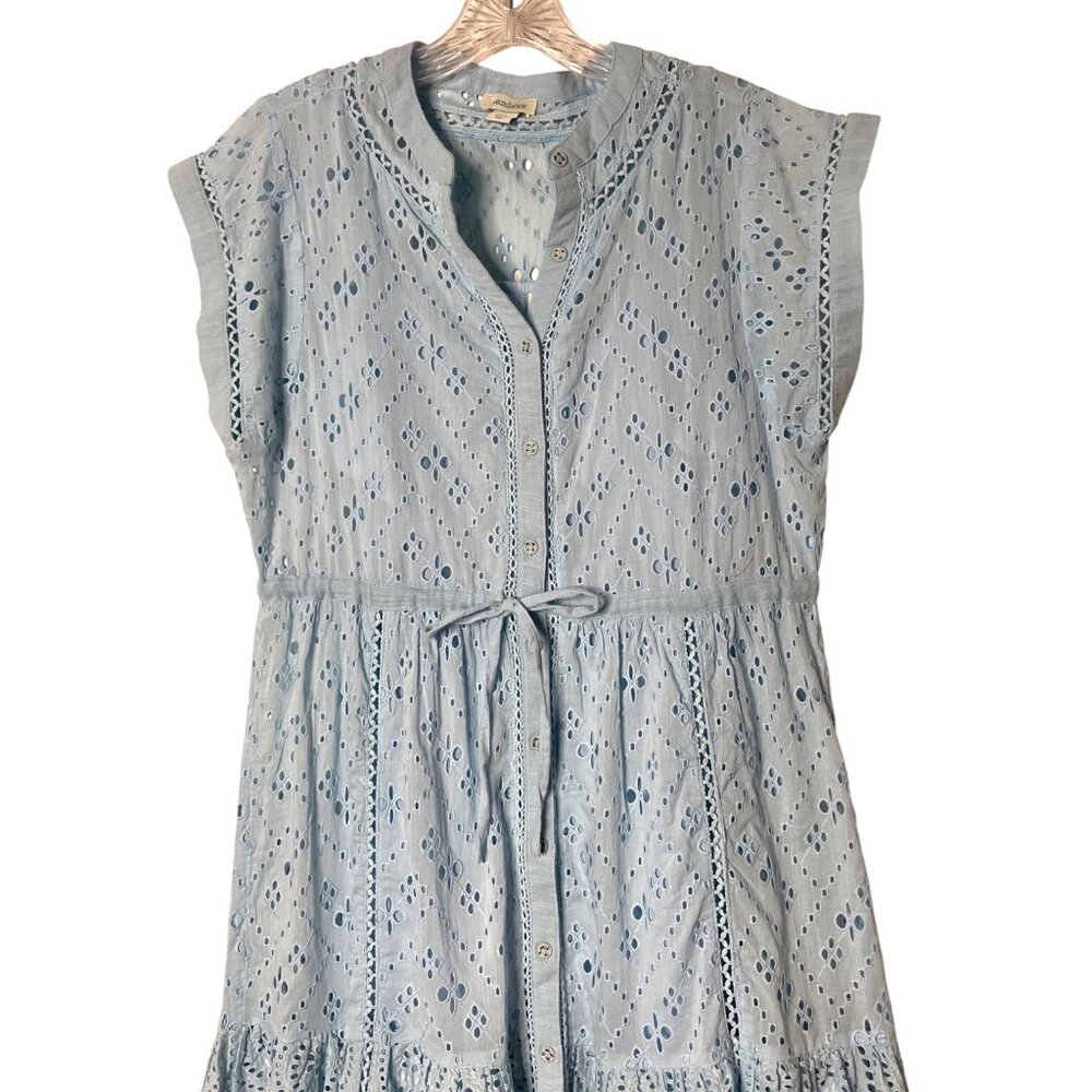 Sundance Pale Blue Eyelet Midi Dress - Picture 3 of 7